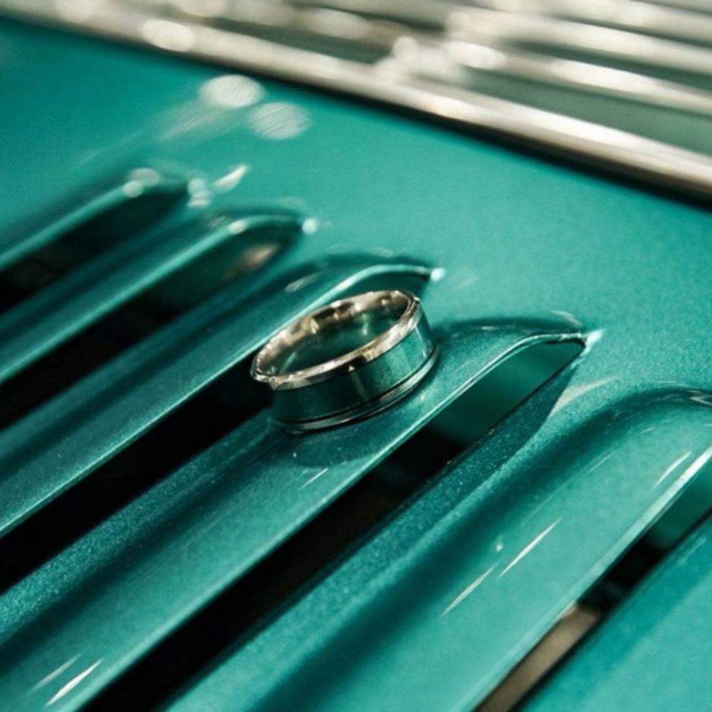 Custom Motorsport Ring - 14K White Gold