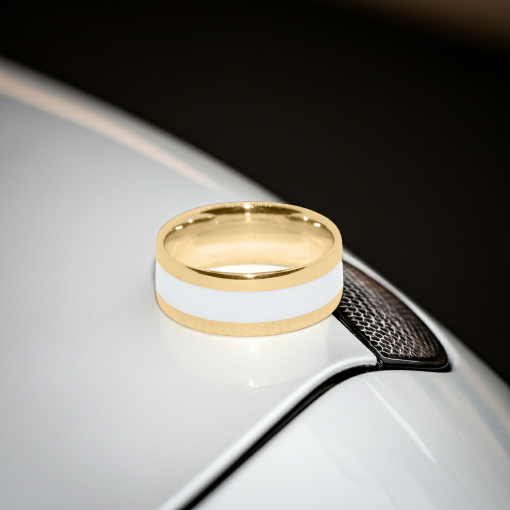 Custom Motorsport Ring - 14K Yellow Gold