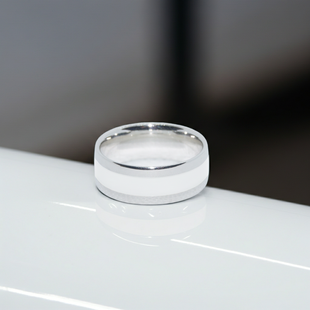 Custom Motorsport Ring - 14K White Gold